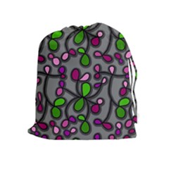 Floral Pattern Drawstring Pouches (extra Large) by Valentinaart