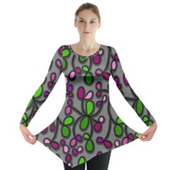 Floral Pattern Long Sleeve Tunic  by Valentinaart