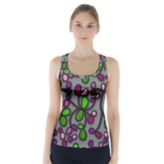 Floral Pattern Racer Back Sports Top by Valentinaart