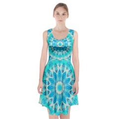 Blue Ice Goddess, Abstract Crystals Of Love Racerback Midi Dress