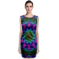 Star Of Leaves, Abstract Magenta Green Forest Classic Sleeveless Midi Dress by DianeClancy