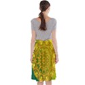 Yellow Green Abstract Wheel Of Fire Midi Beach Skirt View2