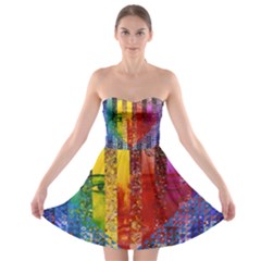 Conundrum I, Abstract Rainbow Woman Goddess  Strapless Bra Top Dress by DianeClancy