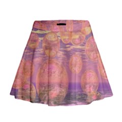 Glorious Skies, Abstract Pink And Yellow Dream Mini Flare Skirt by DianeClancy