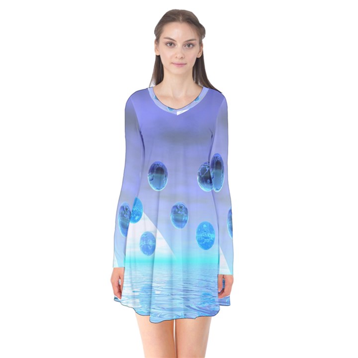 Moonlight Wonder, Abstract Journey To The Unknown Flare Dress