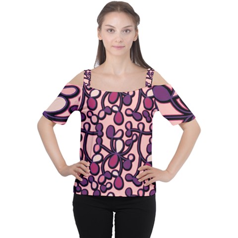 Pink And Purple Pattern Women s Cutout Shoulder Tee by Valentinaart