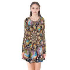 Marbled Spheres Spiral Flare Dress by WolfepawFractals