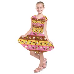 Cupcakes Pattern Kids  Short Sleeve Dress by Valentinaart