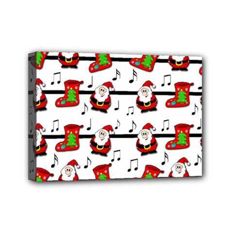 Xmas Song Pattern Mini Canvas 7  X 5  by Valentinaart