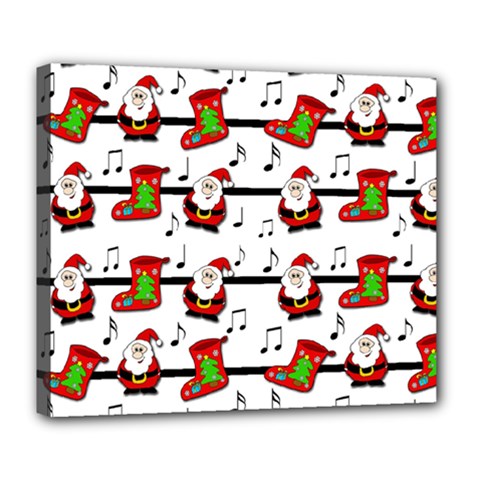 Xmas Song Pattern Deluxe Canvas 24  X 20   by Valentinaart