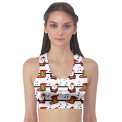 Xmas Song Pattern Sports Bra by Valentinaart