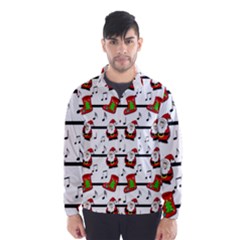 Xmas Song Pattern Wind Breaker (men) by Valentinaart