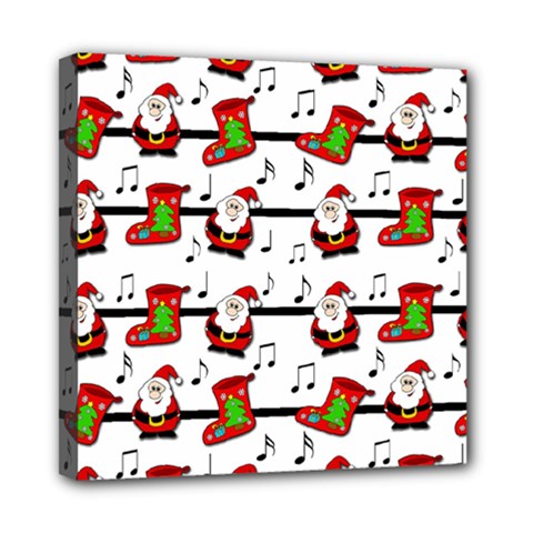 Xmas Song Pattern Mini Canvas 8  X 8  by Valentinaart