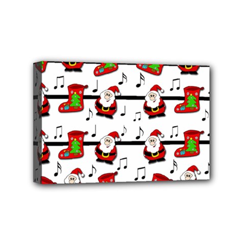 Xmas Song Pattern Mini Canvas 6  X 4  by Valentinaart