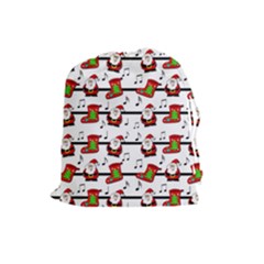 Xmas Song Pattern Drawstring Pouches (large)  by Valentinaart