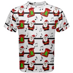 Xmas Song Pattern Men s Cotton Tee by Valentinaart