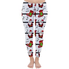 Xmas Song Pattern Classic Winter Leggings by Valentinaart