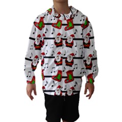 Xmas Song Pattern Hooded Wind Breaker (kids) by Valentinaart