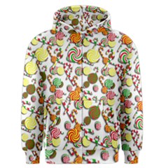 Xmas Candy Pattern Men s Zipper Hoodie by Valentinaart