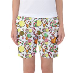 Xmas Candy Pattern Women s Basketball Shorts by Valentinaart