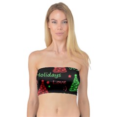 New Year Pattern - Red And Green Bandeau Top by Valentinaart