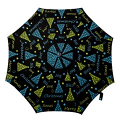 New Year Pattern - Blue And Yellow Hook Handle Umbrellas (small) by Valentinaart