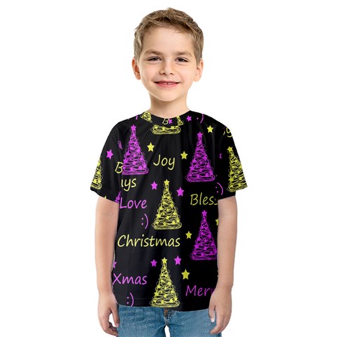 New Year Pattern - Yellow And Purple Kids  Sport Mesh Tee by Valentinaart