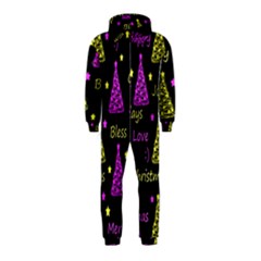 New Year Pattern - Yellow And Purple Hooded Jumpsuit (kids) by Valentinaart