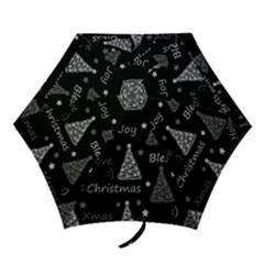 New Year Pattern - Gray Mini Folding Umbrellas by Valentinaart