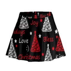 New Year Pattern - Red Mini Flare Skirt by Valentinaart