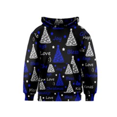 New Year Pattern - Blue Kids  Pullover Hoodie by Valentinaart