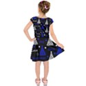 New Year pattern - blue Kids  Short Sleeve Dress View2