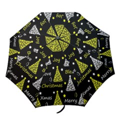 New Year Pattern - Yellow Folding Umbrellas by Valentinaart