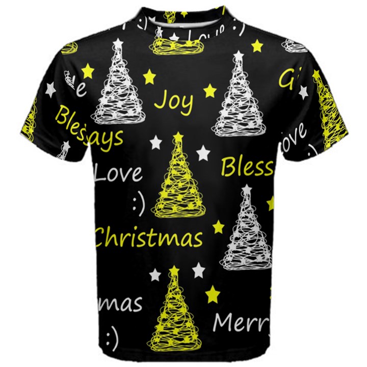 New Year pattern - yellow Men s Cotton Tee