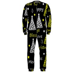 New Year Pattern - Yellow Onepiece Jumpsuit (men)  by Valentinaart