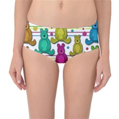 Teddy Bear Mid-waist Bikini Bottoms by Valentinaart