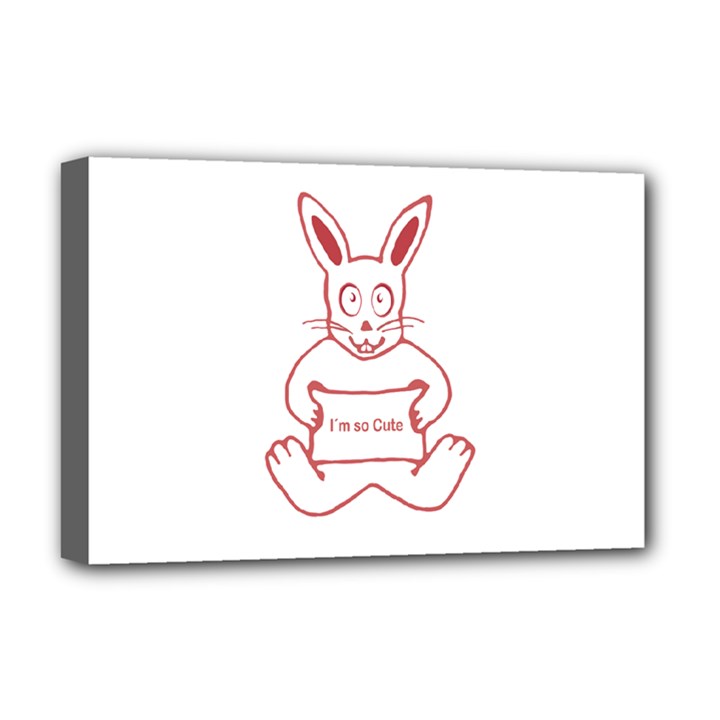 Cute Rabbit With I M So Cute Text Banner Deluxe Canvas 18  x 12  