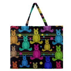 Teddy Bear 2 Zipper Large Tote Bag by Valentinaart