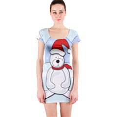 Polar Bear Short Sleeve Bodycon Dress by Valentinaart