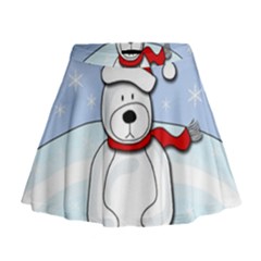 Polar Bear Mini Flare Skirt by Valentinaart