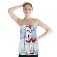 Polar Bear Strapless Top by Valentinaart