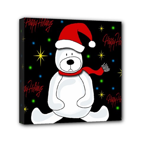 Polar Bear - Xmas Design Mini Canvas 6  X 6  by Valentinaart