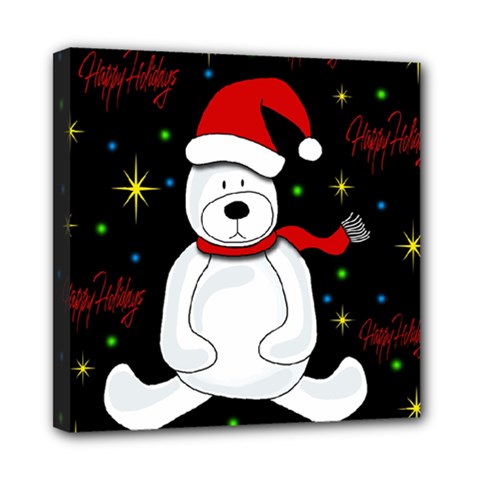 Polar Bear - Xmas Design Mini Canvas 8  X 8  by Valentinaart