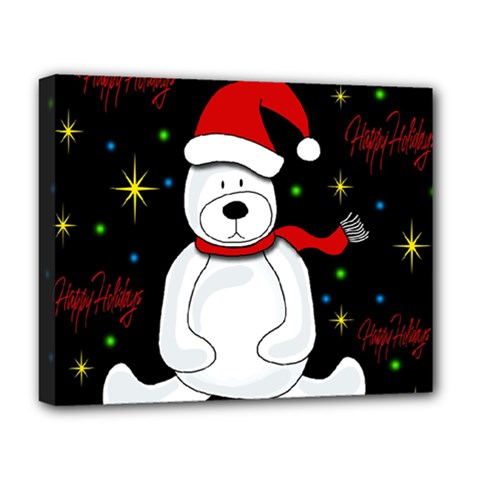 Polar Bear - Xmas Design Deluxe Canvas 20  X 16   by Valentinaart