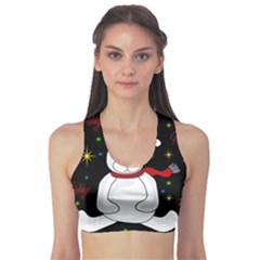 Polar Bear - Xmas Design Sports Bra by Valentinaart