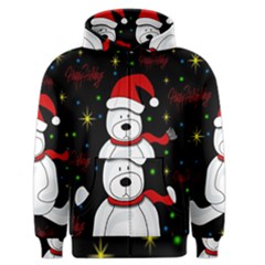 Polar Bear - Xmas Design Men s Zipper Hoodie by Valentinaart