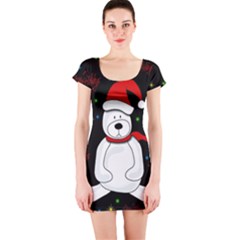 Polar Bear - Xmas Design Short Sleeve Bodycon Dress by Valentinaart