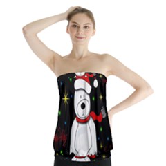 Polar Bear - Xmas Design Strapless Top by Valentinaart