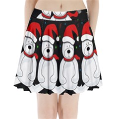 Polar Bear - Xmas Design Pleated Mini Skirt by Valentinaart