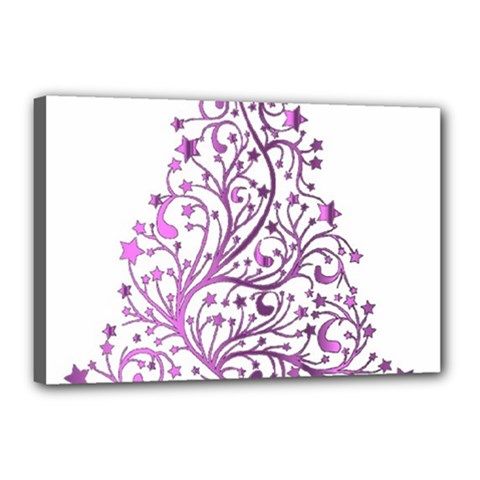 Elegant Starry Christmas Pink Metallic Look Canvas 18  X 12  by yoursparklingshop